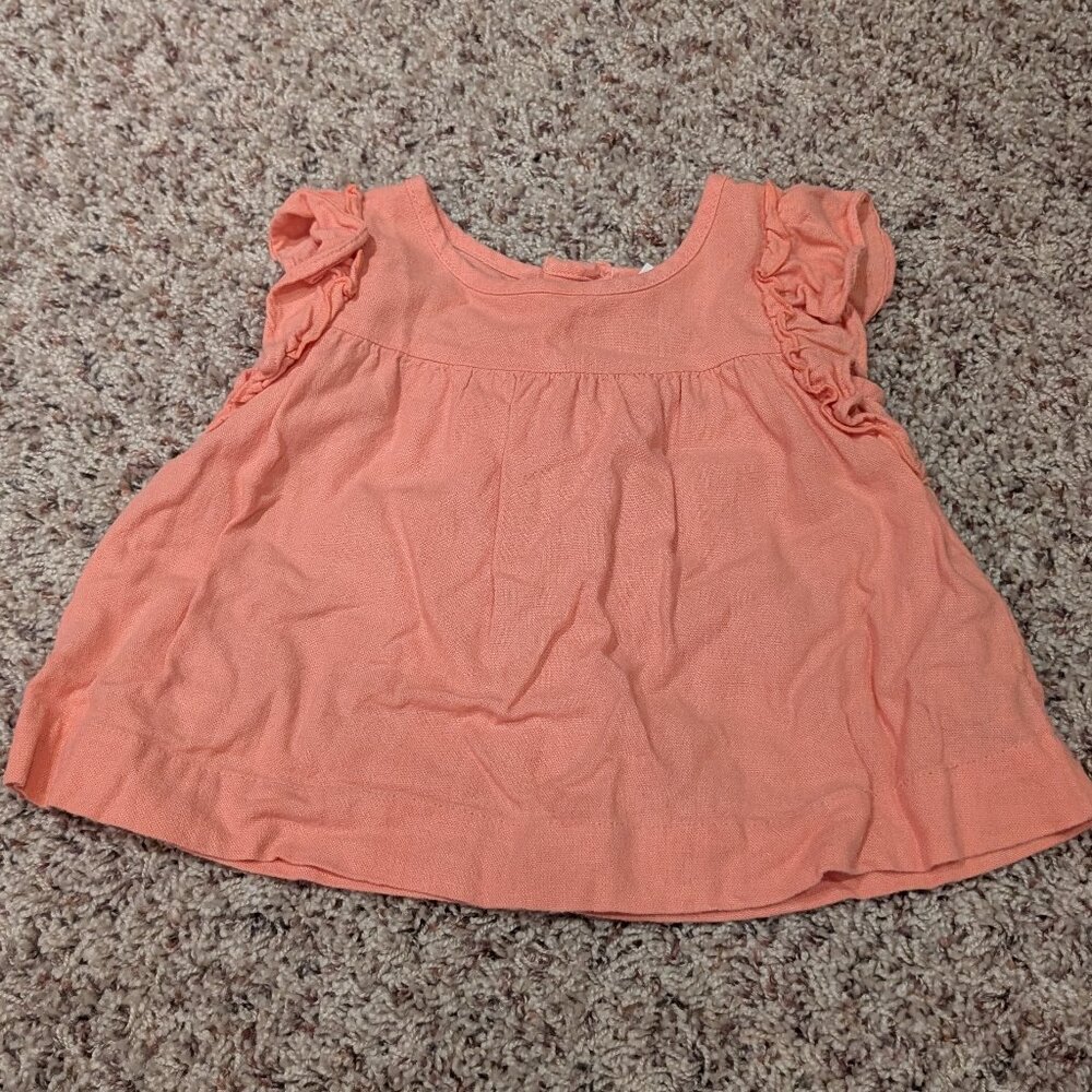 babyGap Linen-Blend Flutter Sleeve Top